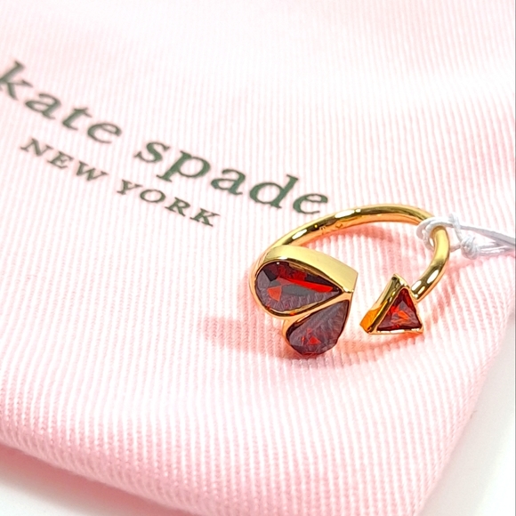 kate spade Jewelry - Kate Spade RUBY Ring Rock Solid Stone Heart Twist